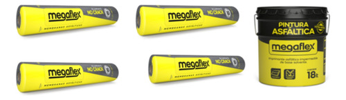 Megaflex Membrana Asfaltica No Crack 40 Kg X 4u + Pint Asfal