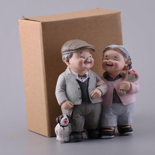 Home Statue Elderly Couple Resin