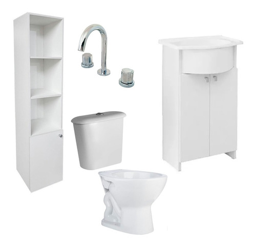 Juego Baño Completo Vanitory Mueble Ferrum Canilla Inodoro