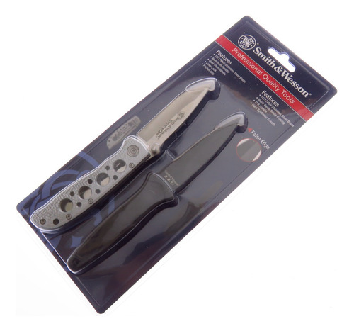 Swp1105619 Smith & Wesson Combo Navaja Y Cuchillo Bota Hrt Color Negro Y Aluminio