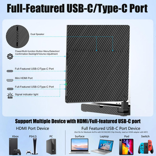 Extensor De Monitor Triple Para Portátil Con Base De Metal