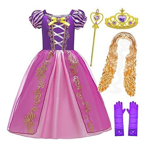 Vestido Princesa Rapunzel Fiesta Niñas De 2 A12 Años