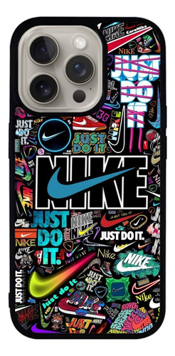 Funda Para Iphone Diseño Nike Colorido Just Do It Negro Iphone 15 Plus