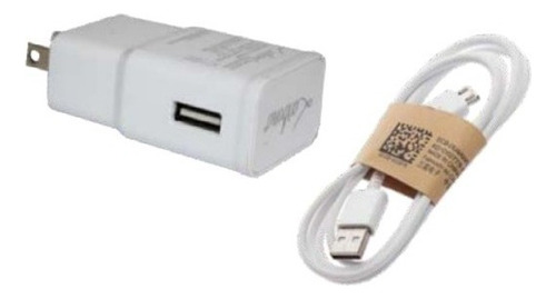 Cargador 5v 2 Ah+cable Usb Para Entrada De  V8 Blanco 1metro