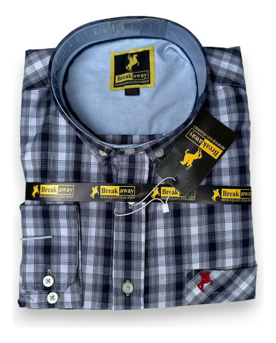 Camisa Masculina Manga Longa Xadrez Da Breakaway Country