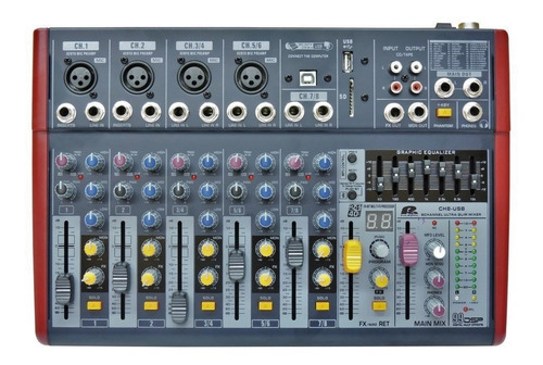 Pa Proaudio Ch8-usb Consola Audio Profesional Usb Fx Bt