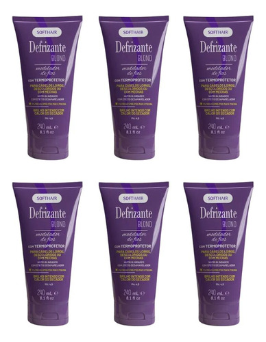 Defrizante Soft Hair 240 Ml Blond - Kit C/ 6un