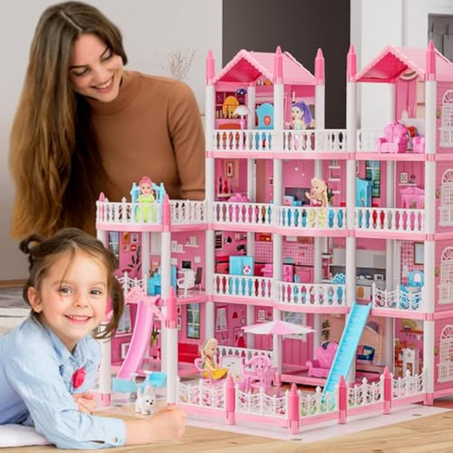 Casa De Muñecas De Ensueño Enorme De 4 Pisos Con