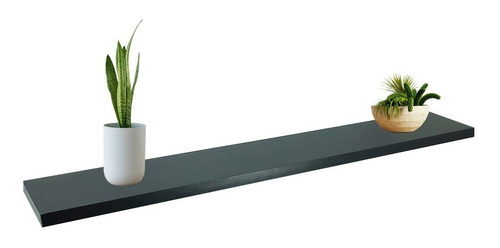 Imagen 1 de 7 de Estante Repisa Flotante 60x10x1,5cm Invisible Flotante Negra