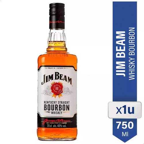Whisky Jim Beam Bourbon White 750ml Botella 01almacen