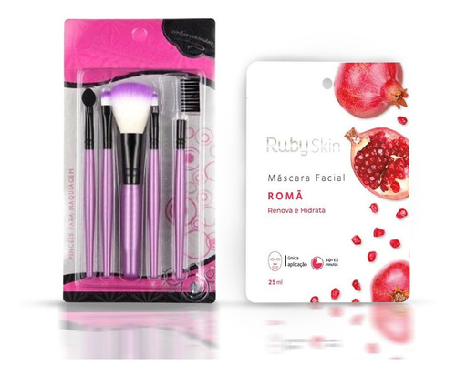 Imagem 5 de 6 de Kit De Maquiagem Serum Detox Pincel + Itens Skincare Kbplp16