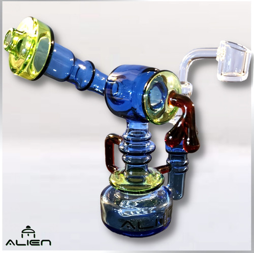 Alien Bong De Vidrio Mini Reciclador Con 6 Brazos De 15cm 