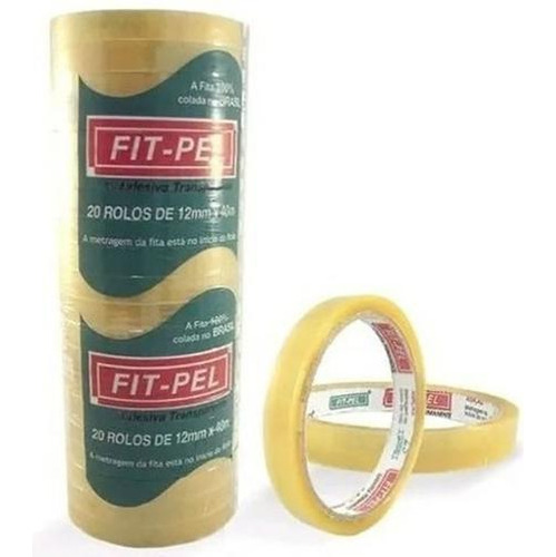 Fita Adesiva Durex Transparente 12mm X 40m Rolo Com 20un