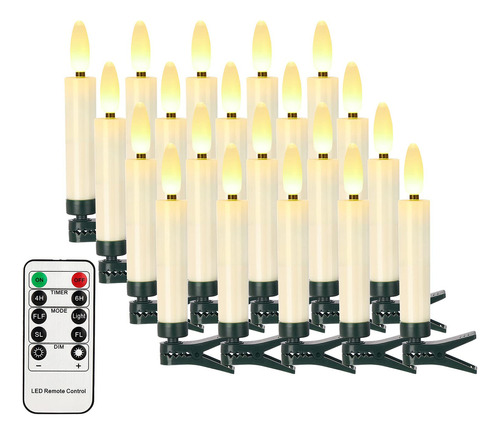 Fpoo 20 Luces Led De Llama 3d Para Rbol De Navidad, Velas Si