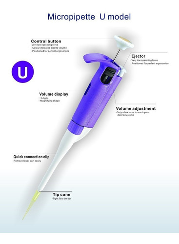 Micropipetas Automáticas 100 A 1000ul  U-1000 China