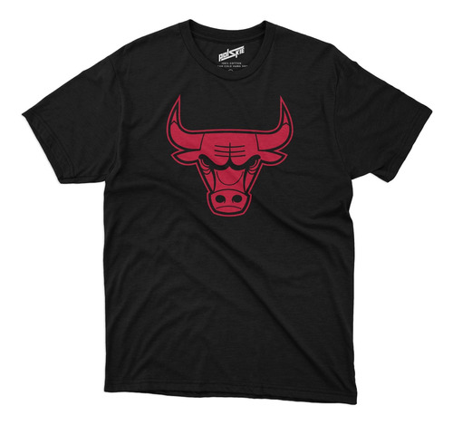 Remera Basket Nba Chicago Bulls Negra Logo Simple