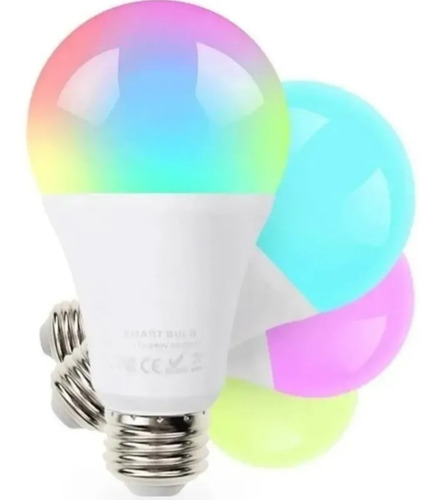 Lampara Focos 9 Watts Wifi Smart Colores App Programable Rgb