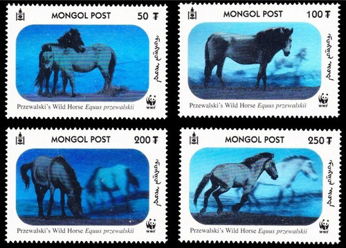 Fauna - Wwf - Caballos - Holograma - Mongolia - Serie Mint 