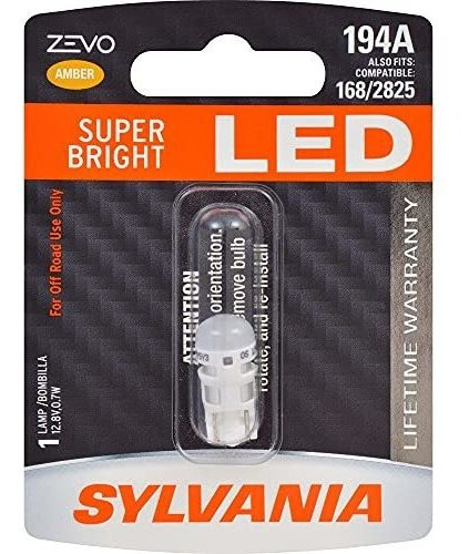 Sylvania - 194 T10 W5w Zevo Led Ámbar - Bombilla Led Brillan