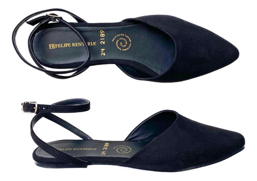 Zapatos De Piso Dama Felipe Rentería Flat Pulsera Al Tobillo