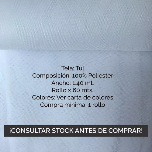 Imagen 3 de 7 de Con Envio - 10mts Tela Tul 1.40 Ancho Varios Colores