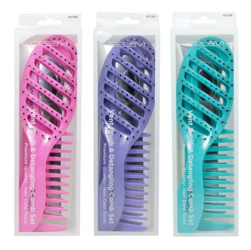 Celavi Peine Y Cepillo Esqueleto Con Ventilacion Cabello Color Variado