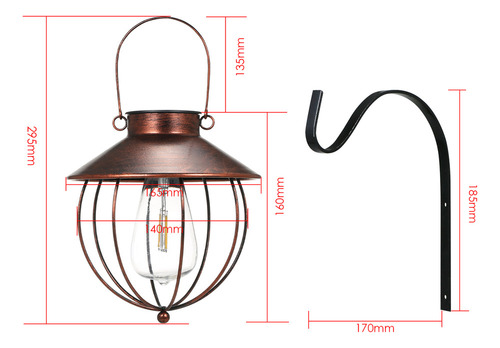 Colgante En P Retro Vintage Con Energía Solar, 2 Piezas