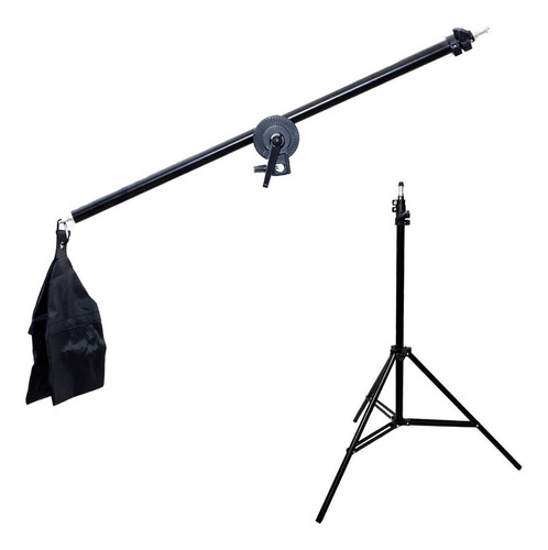 Imagem 2 de 5 de Tripé De Iluminação Com Braço Articulado 140cm Tipo Girafa