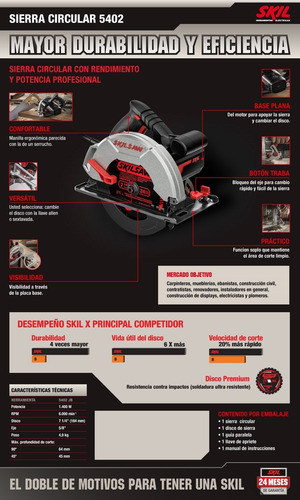 Sierra Circular Skil 5402 - 1400w 7 1/4 (184mm)