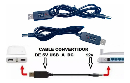 Cable De Carga Para Modem Router Multibam 5v A 12v Dc 