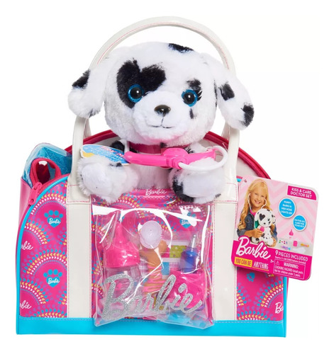 Barbie Set Veterinaria Con Dalmata De Peluche Y Accesorios