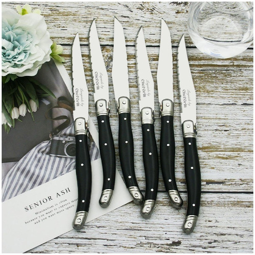Juego De Cuchillos Profesionales, Mxlbk-009, 12 Pzas, 23 Cm, Color Negro