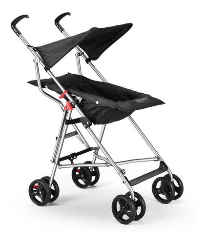 Carrinho Passeio Guarda-chuva Bebe Pocket Preto - Multikids