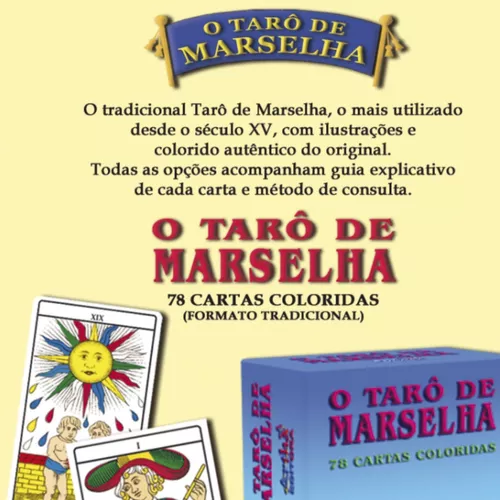 Baralho Tarot Tarô De Marselha Original 78 Cartas Plastificadas e Manual  Colorido - Escorrega o Preço