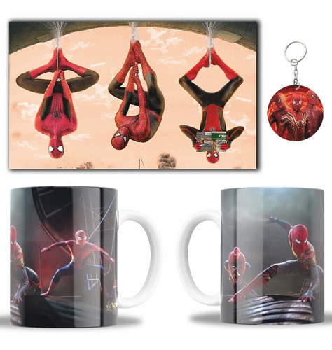 Cuadro Decorativo + Taza + Llavero Spiderverse No Way Home