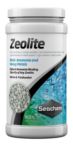 Zeolita Seachem, 250 ml, aleaciones de amoniaco y metales pesados