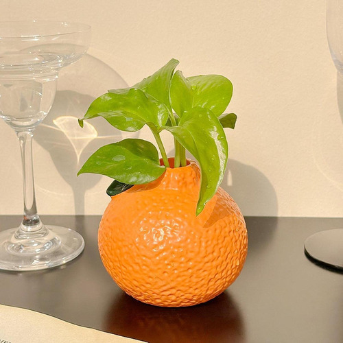 Jarrón De Flores En Forma De Naranja, Florero De , Soporte