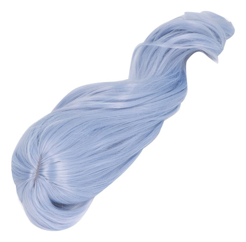 Peruca Artificial Azul Para Boneca, Longa, Macia, De Seda