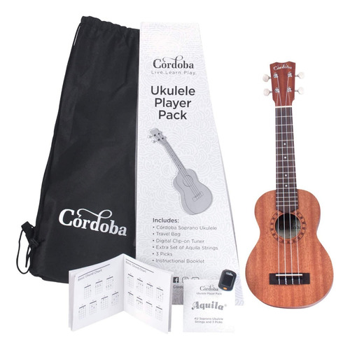 Ukelele Soprano Cordoba Con Estuche Color Marrón