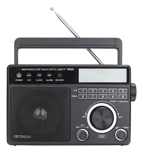 Radio Digital Portátil Reteless Tr629 Mw/fm/sw Dsp