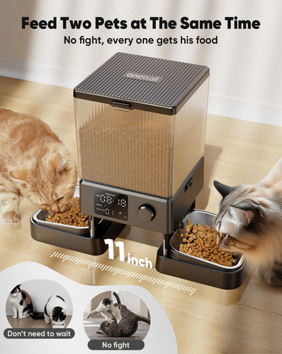 Oneisall Comedero Automático Para Gatos Para 2 Gatos, 20 De
