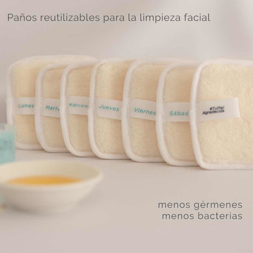 7 Eco Paños Demaquillantes Reutilizables De Higiene Facial