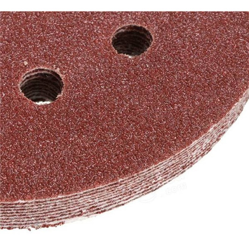 Imagen 7 de 10 de Set 100 Lijas Velcro Con 8 Orificios 125mm 5 Pulgadas / Uss