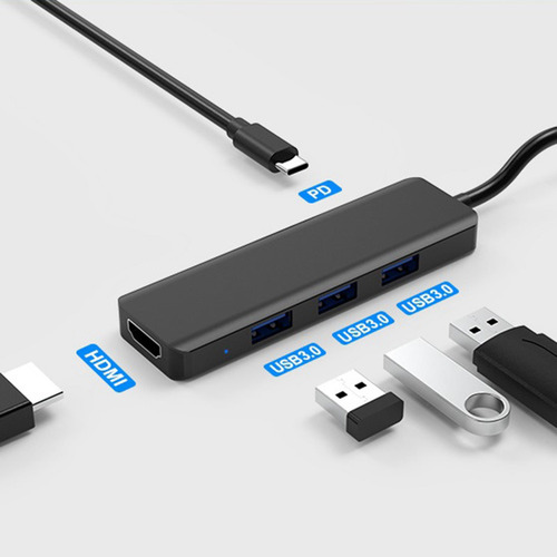 Imagem 3 de 11 de Docking Station Para Laptop Usb 3.0 Hdmi Pd At101hp Preto