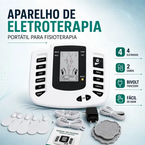 Aparelho Estimulador Muscular Elétrico Portátil DOK para Fisioter...