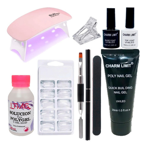 Kit Polygel Uñas Manicura Solucion Cabina Uv Led Capsula