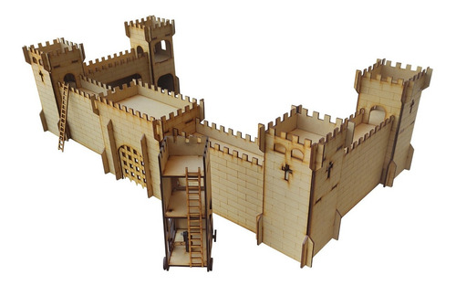 Imagen 5 de 10 de Castillo Fuerte Medieval Fibrofacil Mdf Incluye Adicionales