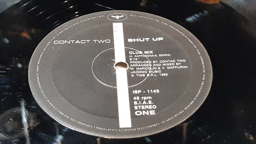 Contact Two Shut Up Vinilo Maxi Italy 1992 Muy Buen Estado