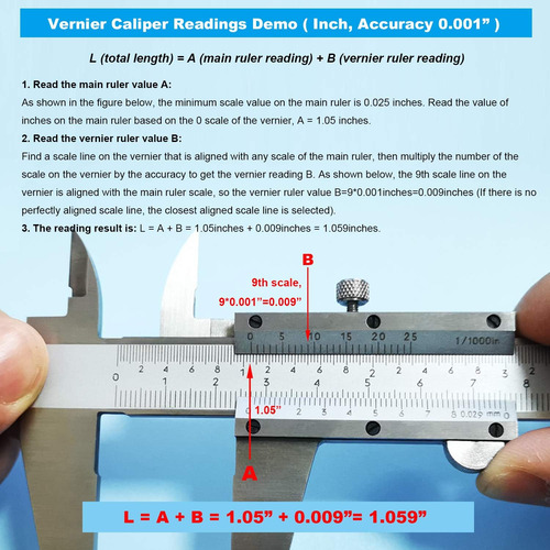 Zlksker 8 Pulgadas De Calibración Vernier Micrómetro De 8 De