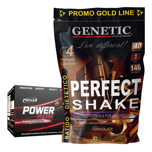 Perfect Shake Genetic + Caja Barras Proteica Pulver + Dieta